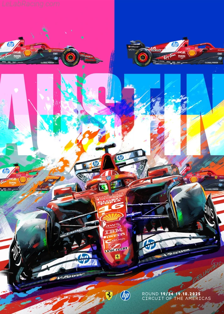 Poster équipe Grand Prix automobile des États-Unis 2025
