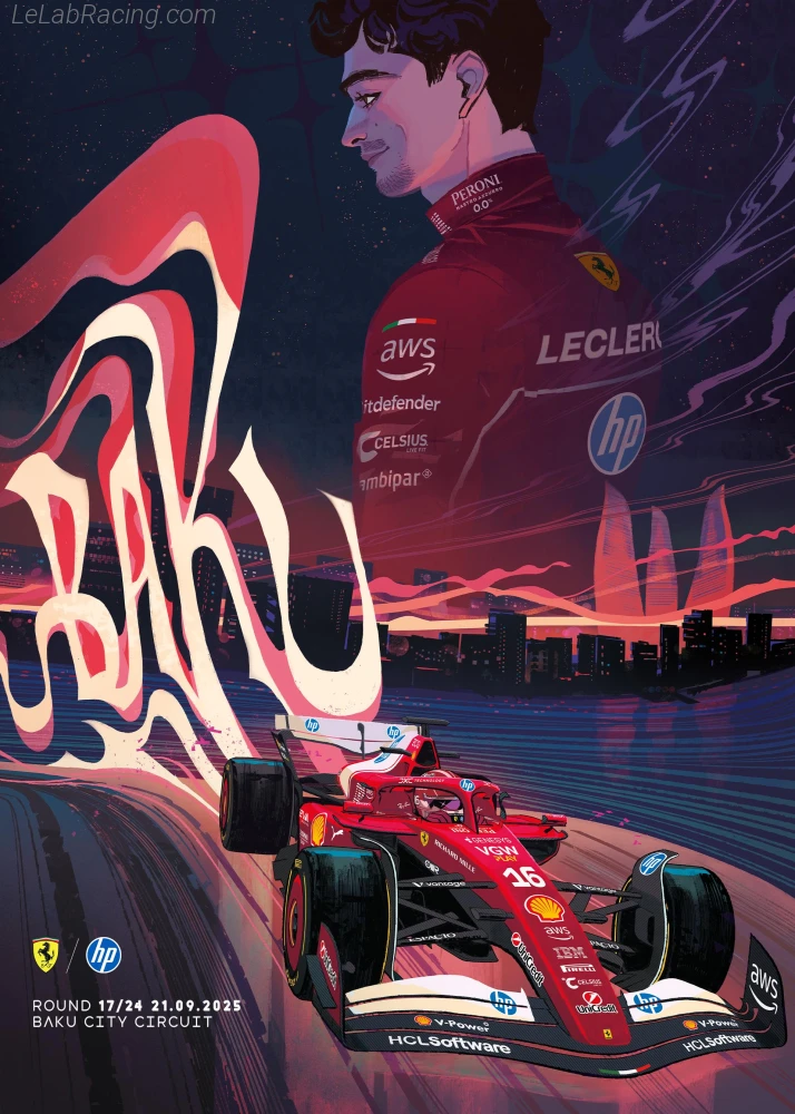 Poster équipe Grand Prix automobile d'Azerbaïdjan 2025