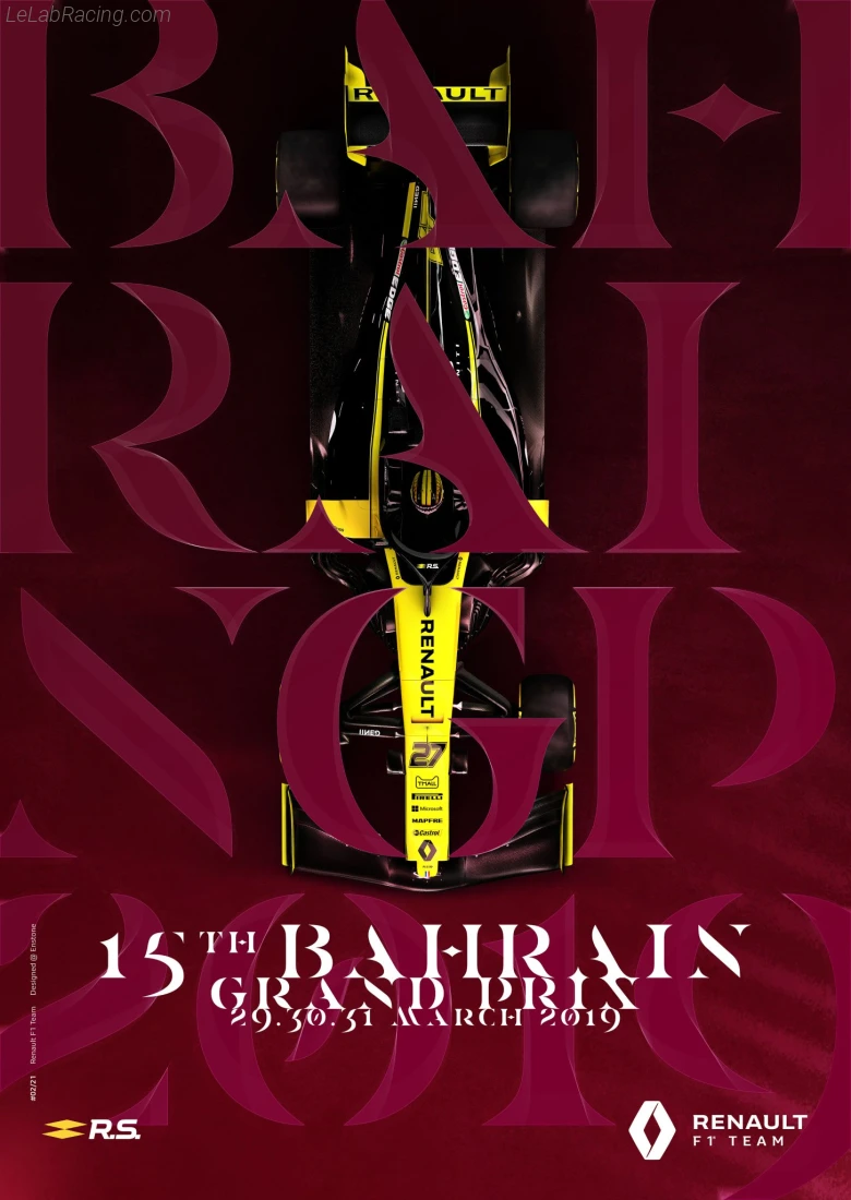Poster équipe Grand Prix automobile de Bahreïn 2019