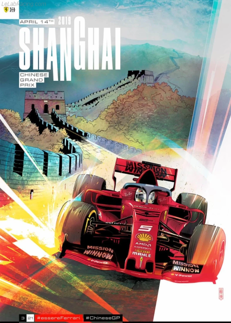Poster équipe Grand Prix automobile de Chine 2019