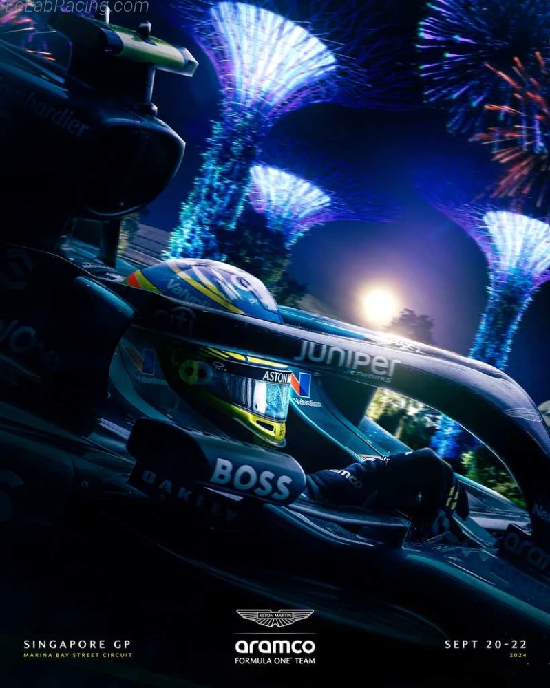 Poster équipe Grand Prix automobile de Singapour 2024
