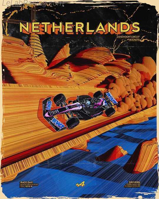 Poster équipe Grand Prix automobile des Pays-Bas 2024