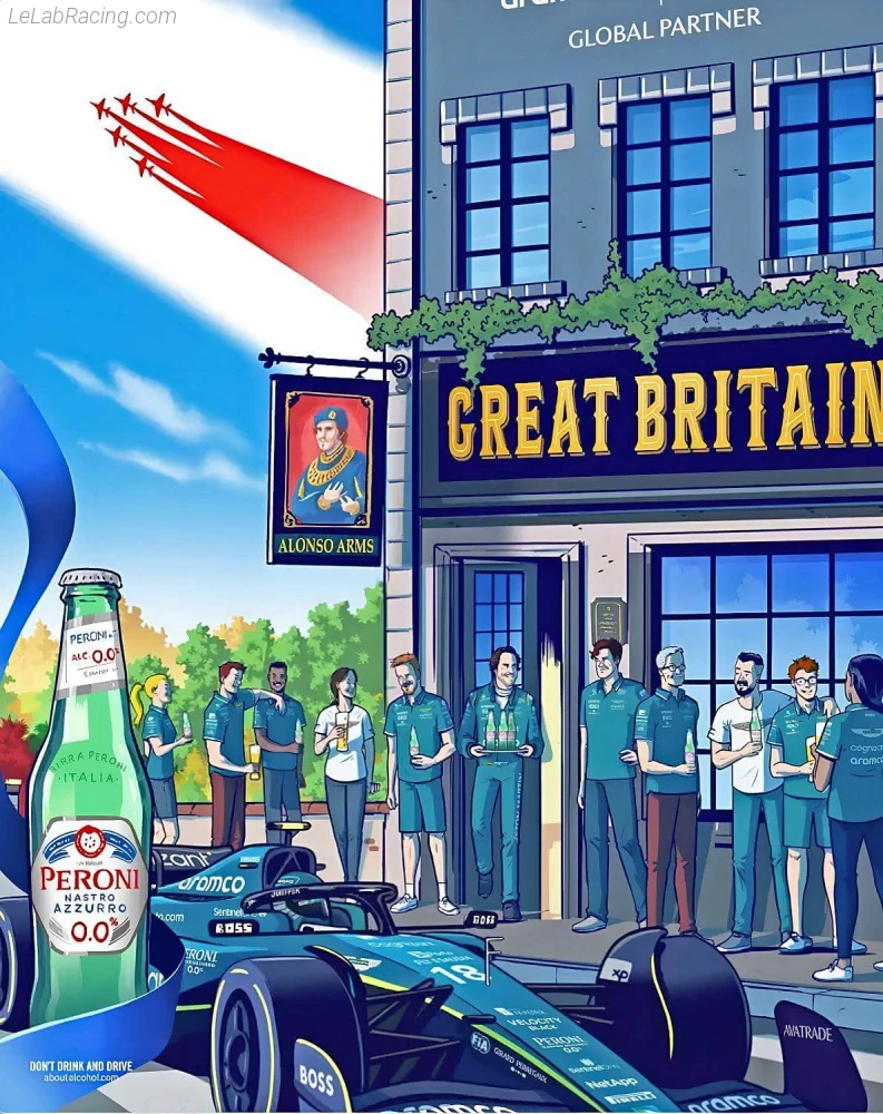 Poster équipe Grand Prix automobile de Grande-Bretagne 2023