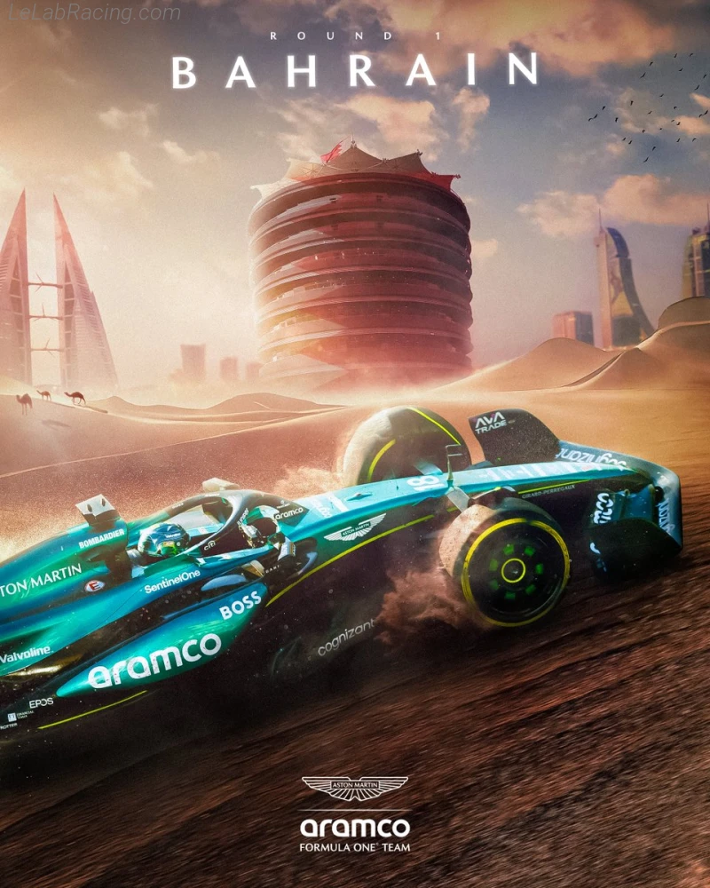 Poster équipe Grand Prix automobile de Bahreïn 2024