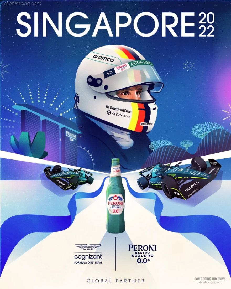Poster équipe Grand Prix automobile de Singapour 2022