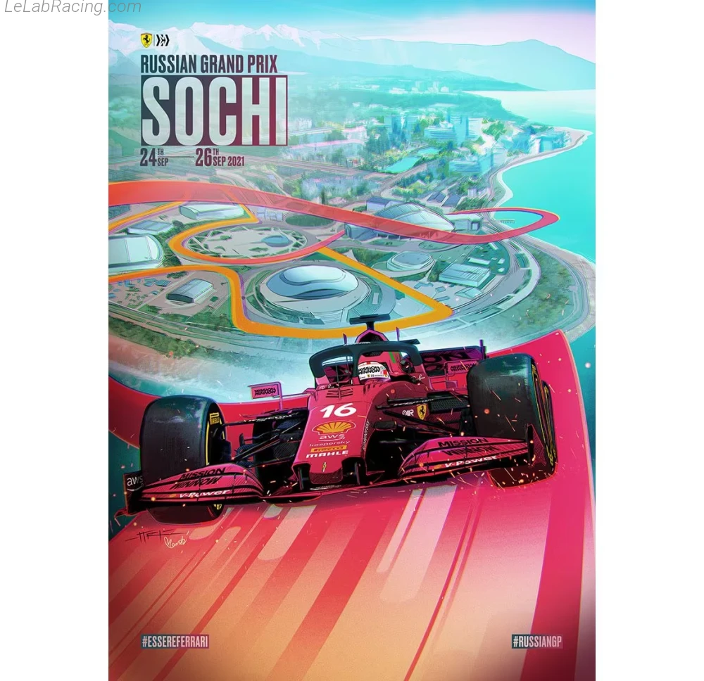 Poster équipe Grand Prix automobile de Russie 2021