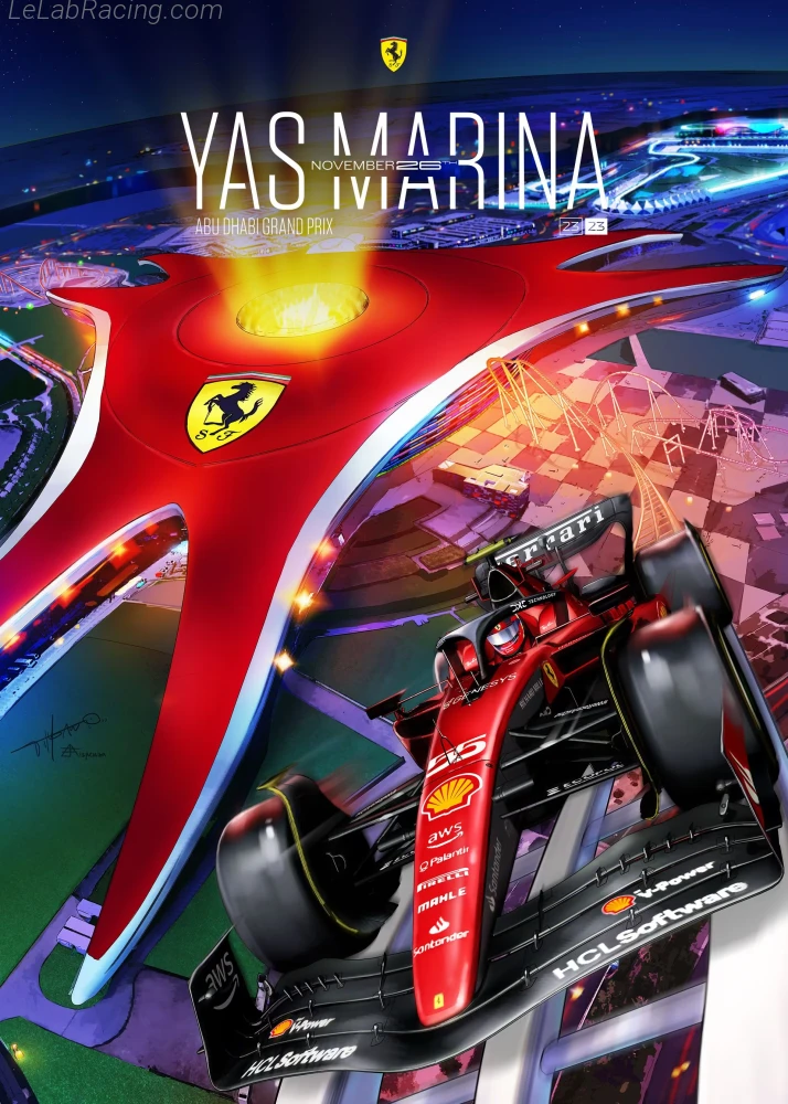 Poster équipe Grand Prix automobile d'Abou Dabi 2023