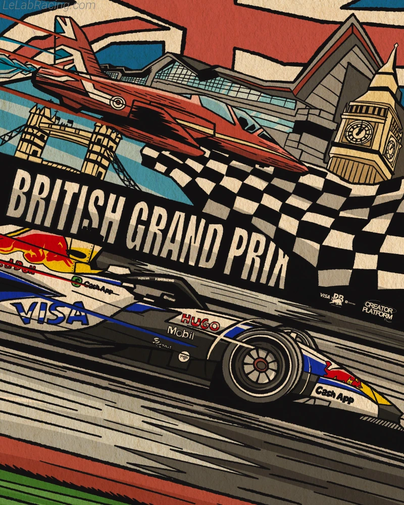Poster équipe Grand Prix automobile de Grande-Bretagne 2026