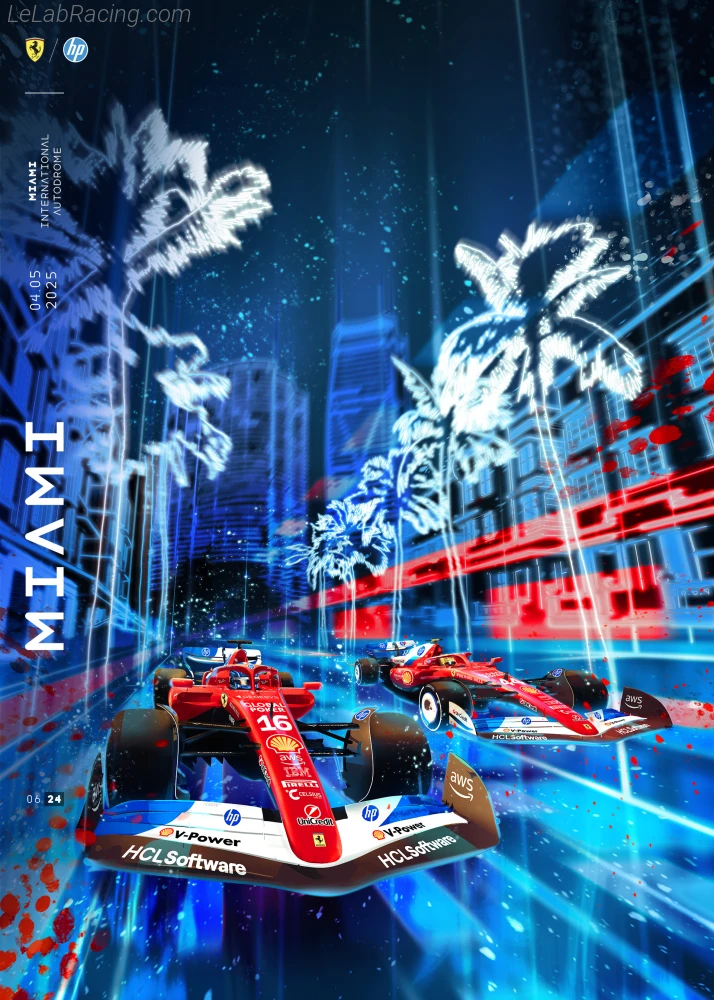 Poster équipe Grand Prix automobile de Miami 2025