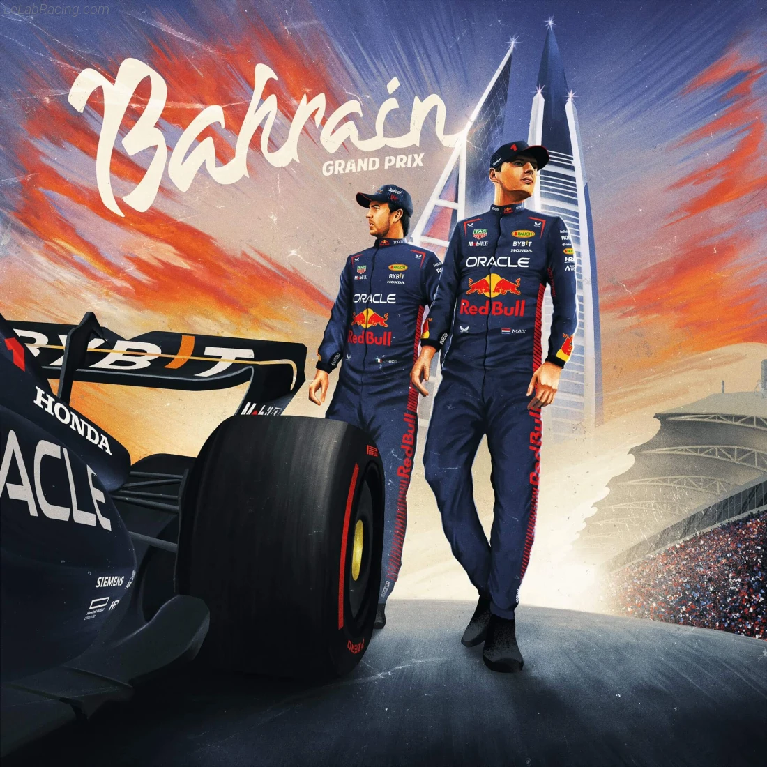 Poster équipe Grand Prix automobile de Bahreïn 2023