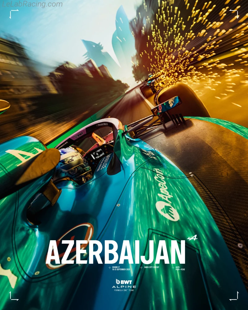 Poster équipe Grand Prix automobile d'Azerbaïdjan 2025