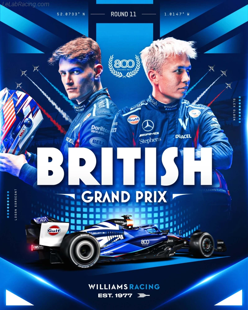 Poster équipe Grand Prix automobile de Grande-Bretagne 2023
