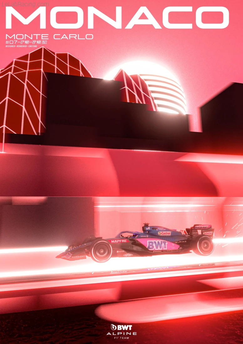 Poster équipe Grand Prix automobile de Monaco 2022