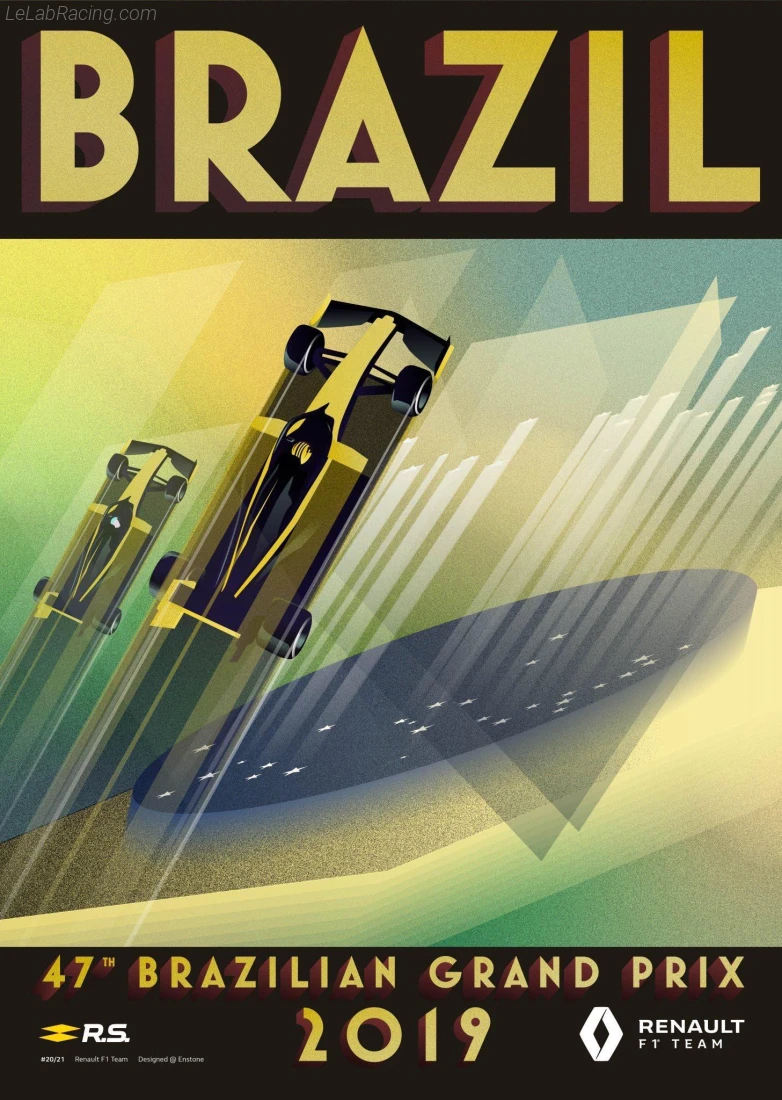 Poster équipe Grand Prix automobile du Brésil 2019
