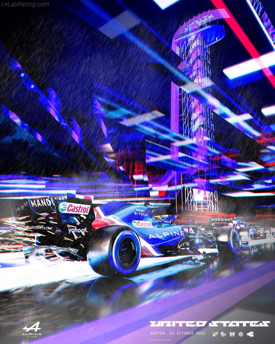 Poster équipe Grand Prix automobile des États-Unis 2021