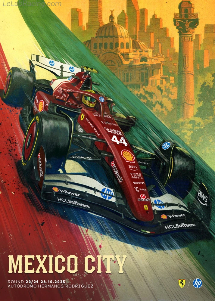 Poster équipe Grand Prix automobile de Mexico 2025