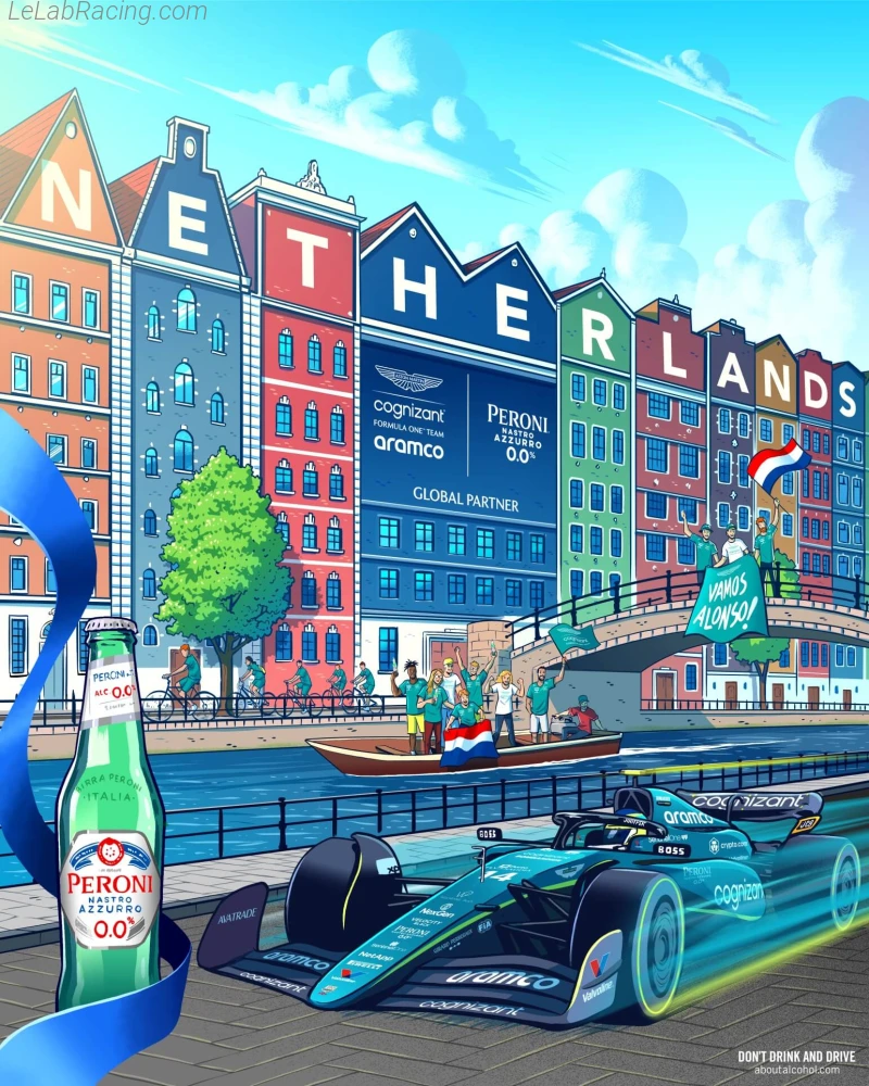 Poster équipe Grand Prix automobile des Pays-Bas 2023