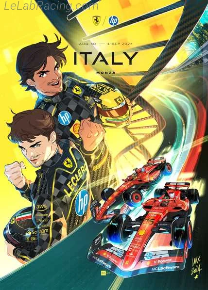 Poster équipe Grand Prix automobile d'Italie 2024