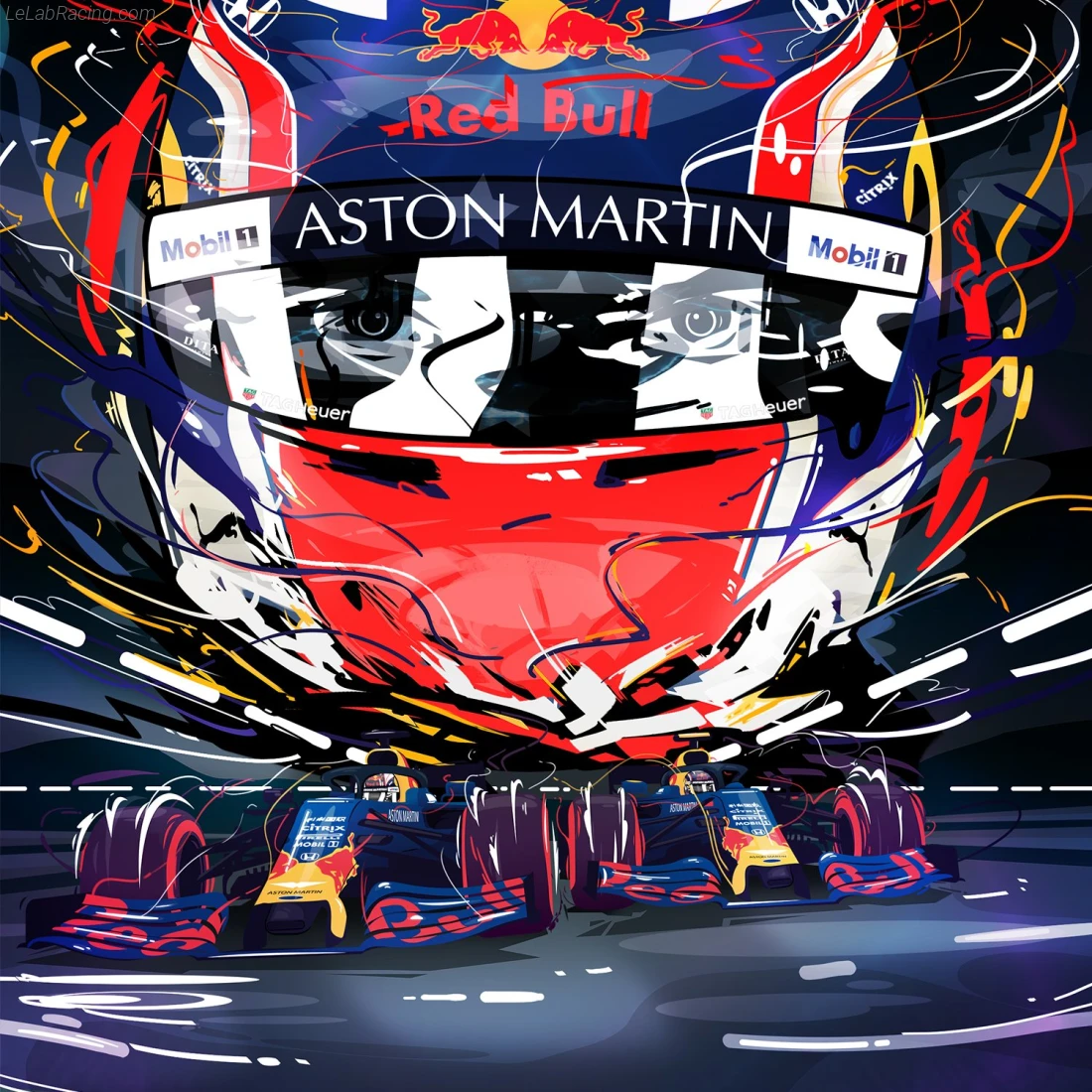 Poster équipe Grand Prix automobile de Singapour 2019