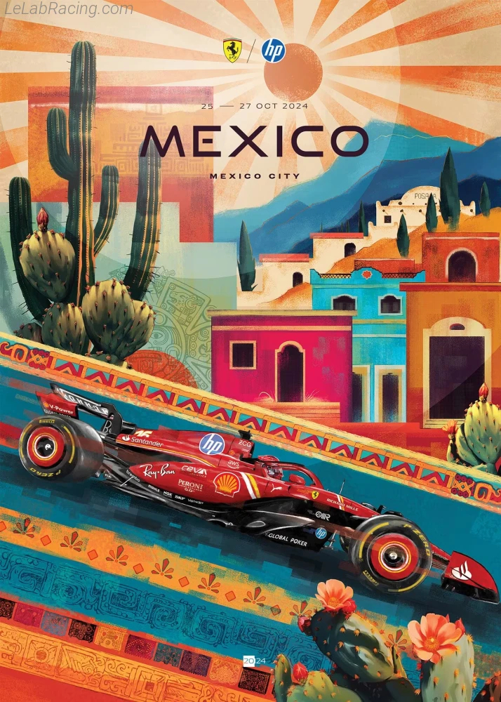 Poster équipe Grand Prix automobile de Mexico 2024