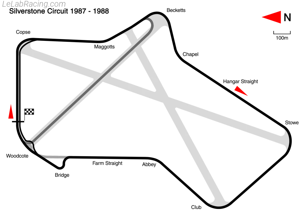 Tracé du circuit Silverstone Circuit 1977