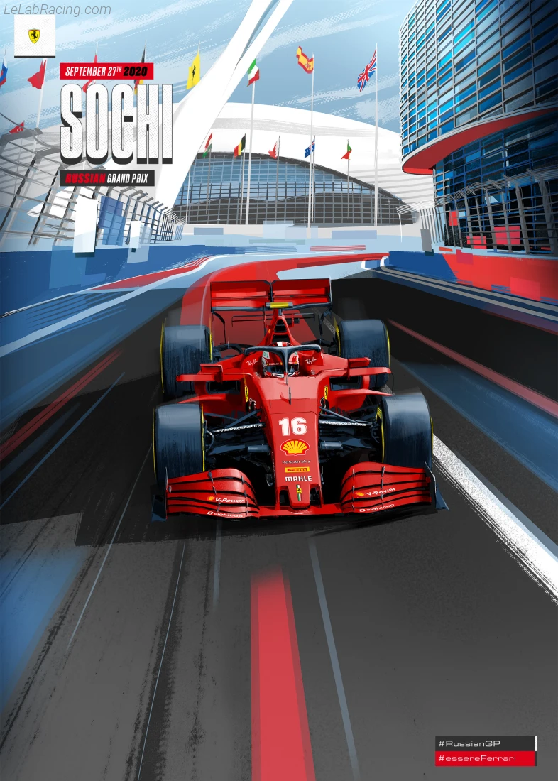Poster équipe Grand Prix automobile de Russie 2020