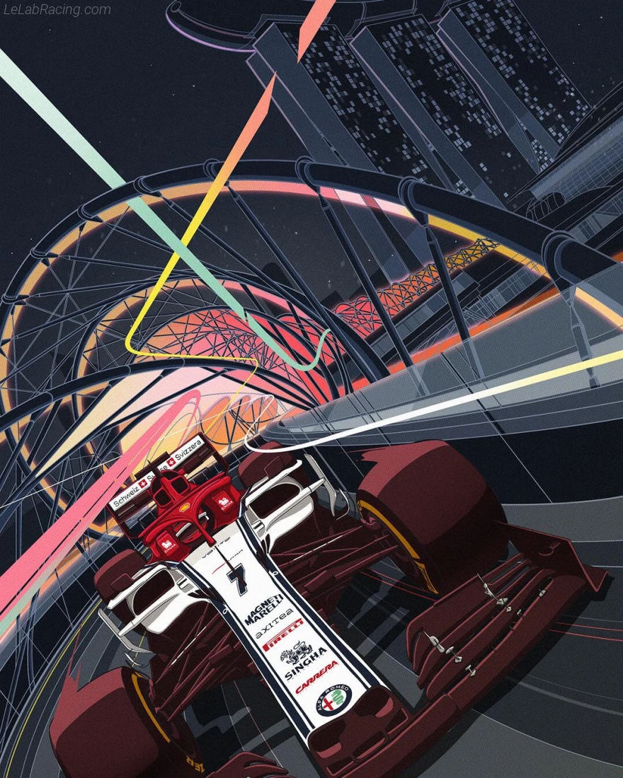 Poster équipe Grand Prix automobile de Singapour 2019