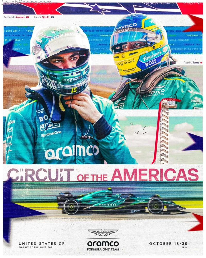 Poster équipe Grand Prix automobile des États-Unis 2024