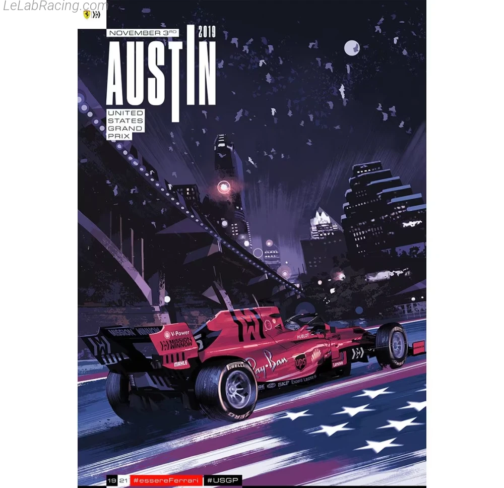 Poster équipe Grand Prix automobile des États-Unis 2019