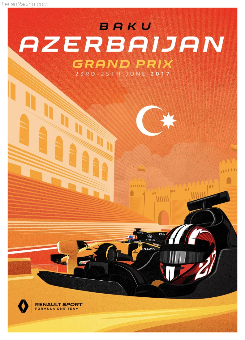 Poster équipe Grand Prix automobile d'Azerbaïdjan 2017