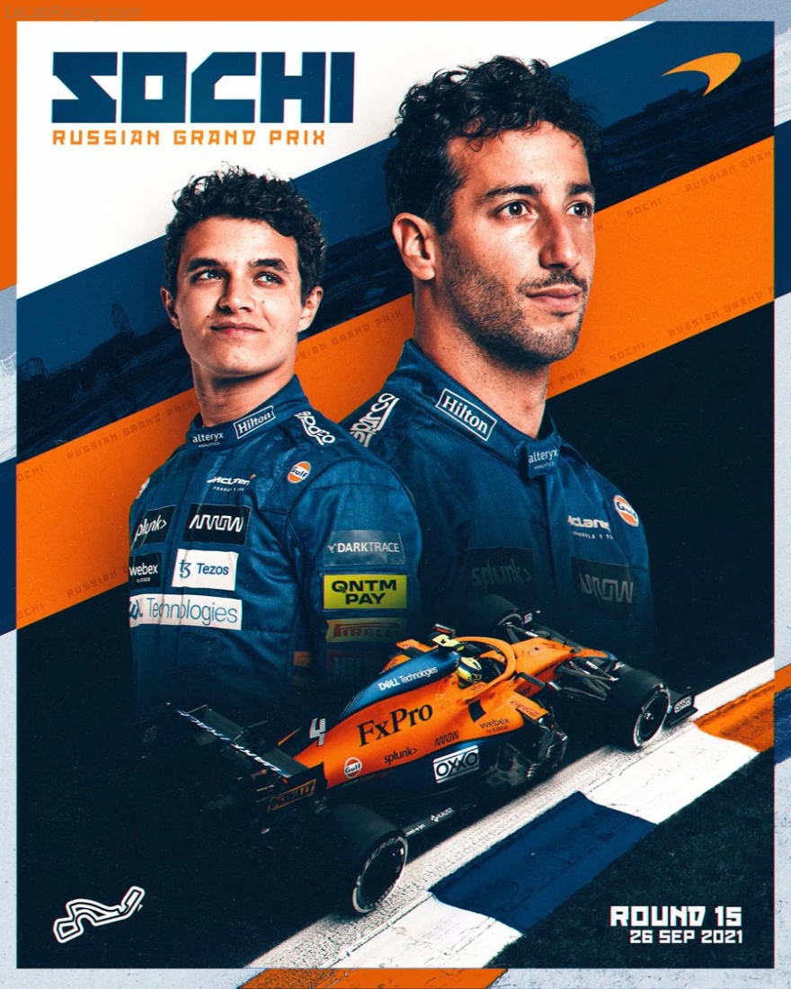 Poster équipe Grand Prix automobile de Russie 2021