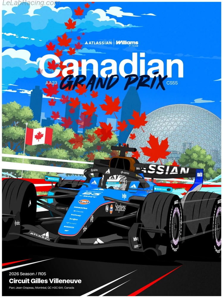 Poster équipe Grand Prix automobile du Canada 2026