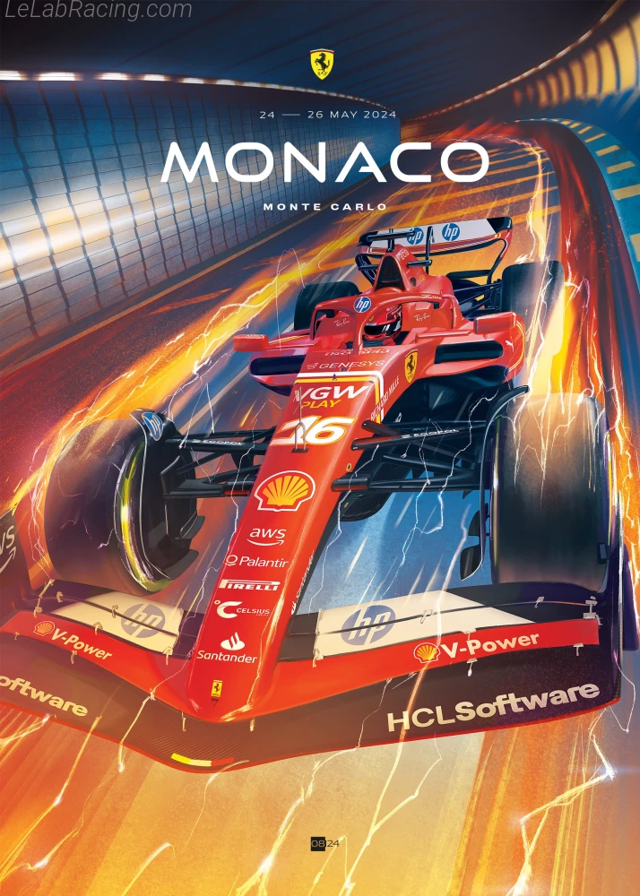 Poster équipe Grand Prix automobile de Monaco 2024