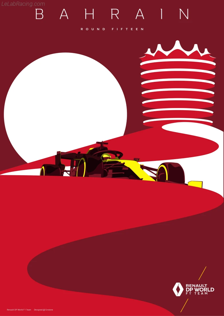 Poster équipe Grand Prix automobile de Bahreïn 2020