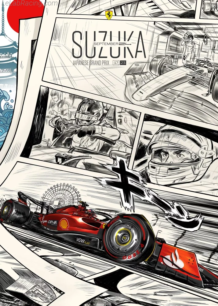 Poster équipe Grand Prix automobile du Japon 2023