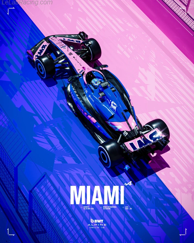 Poster équipe Grand Prix automobile de Miami 2025