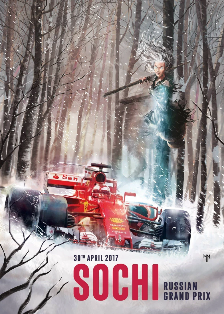 Poster équipe Grand Prix automobile de Russie 2017