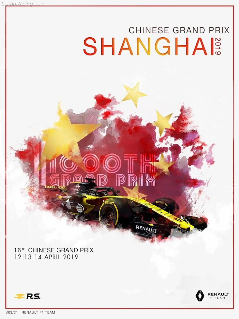 Poster équipe Grand Prix automobile de Chine 2019