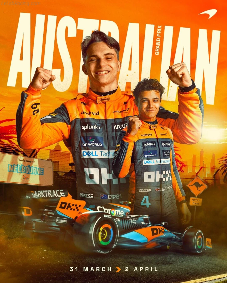 Poster équipe Grand Prix automobile d'Australie 2023