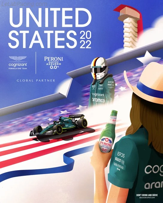 Poster équipe Grand Prix automobile des États-Unis 2022