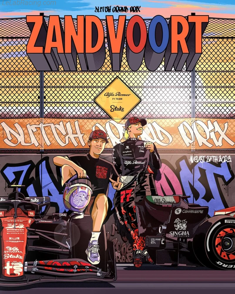 Poster équipe Grand Prix automobile des Pays-Bas 2023