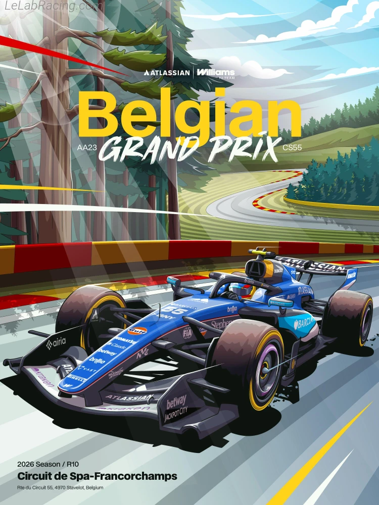 Poster équipe Grand Prix automobile de Belgique 2026