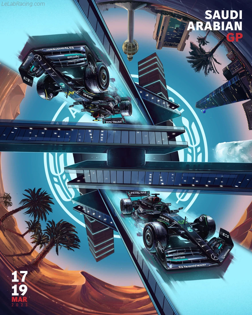 Poster équipe Grand Prix automobile d'Arabie saoudite 2023