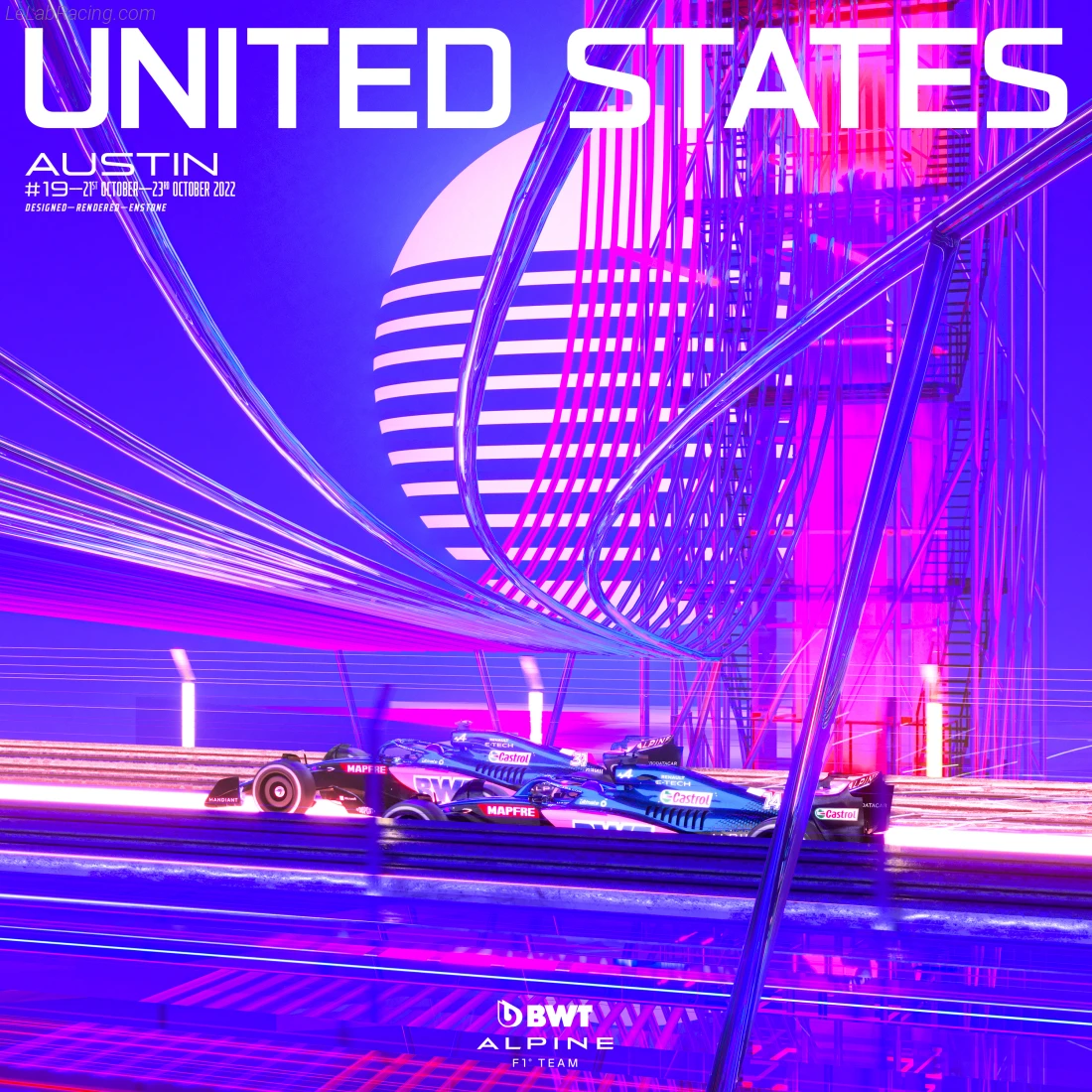 Poster équipe Grand Prix automobile des États-Unis 2022