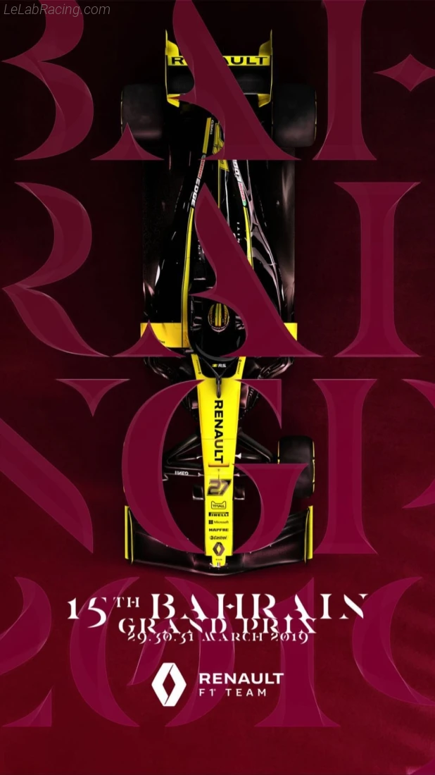 Poster équipe Grand Prix automobile de Bahreïn 2019