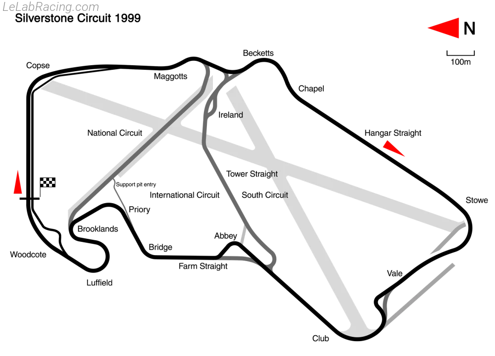 Tracé du circuit Silverstone Circuit 1994