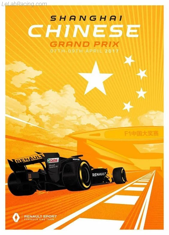 Poster équipe Grand Prix automobile de Chine 2017