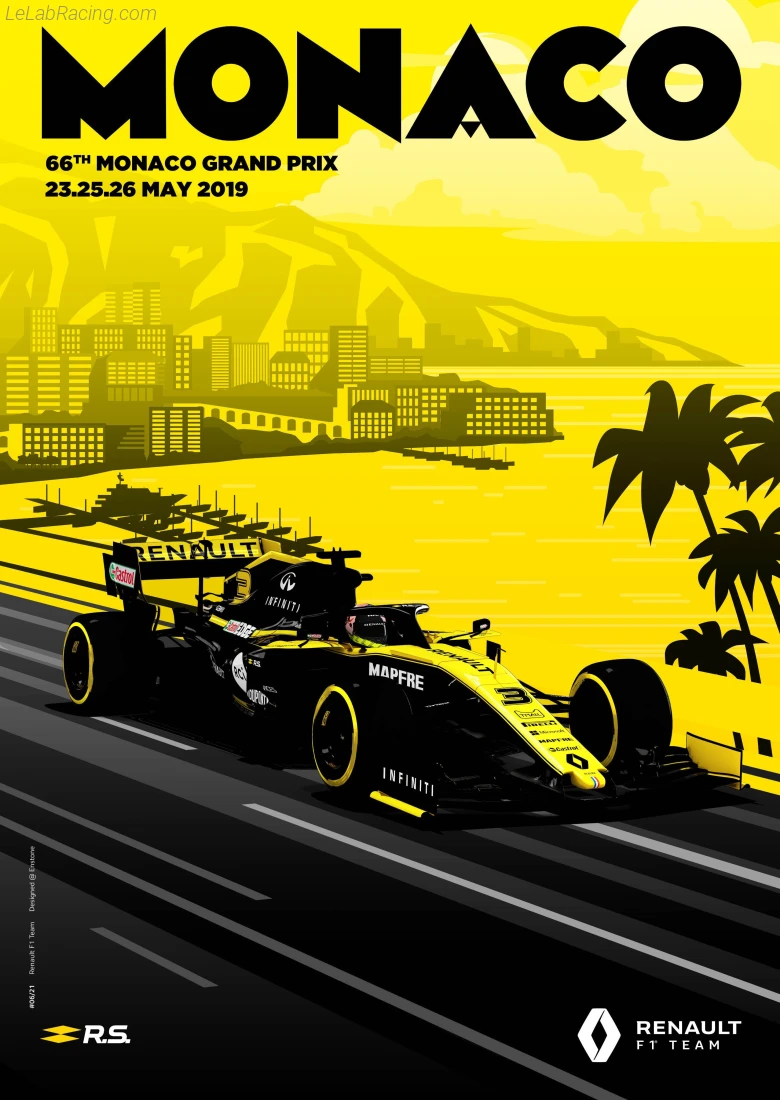 Poster équipe Grand Prix automobile de Monaco 2019