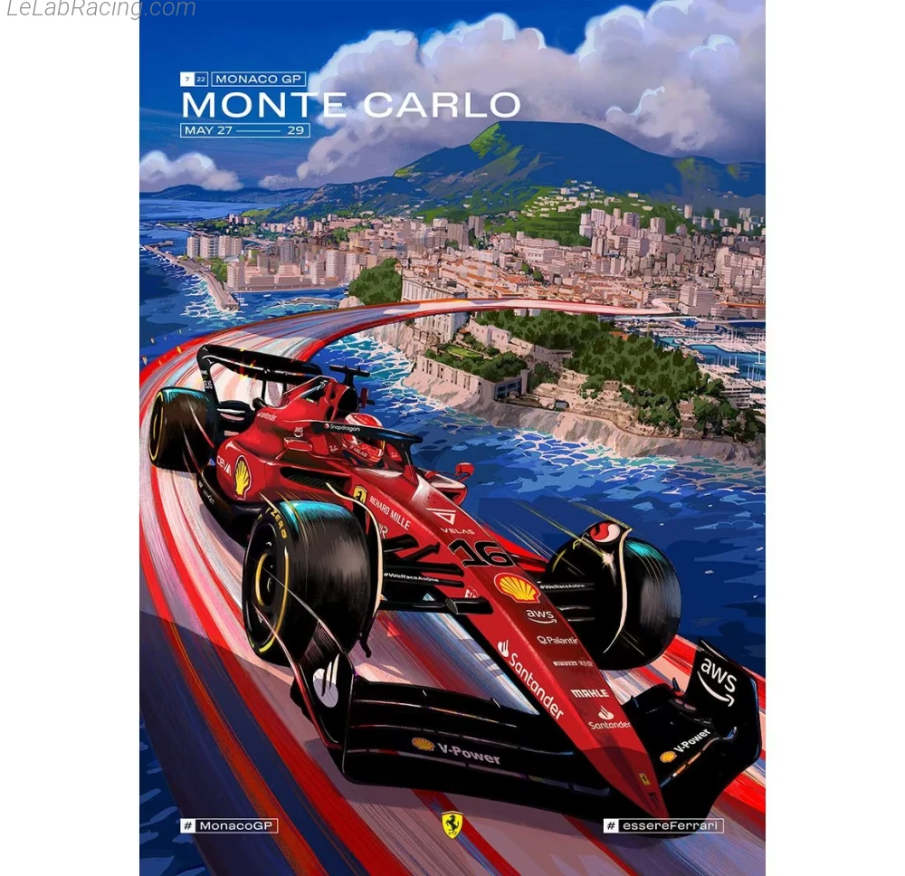 Poster équipe Grand Prix automobile de Monaco 2022
