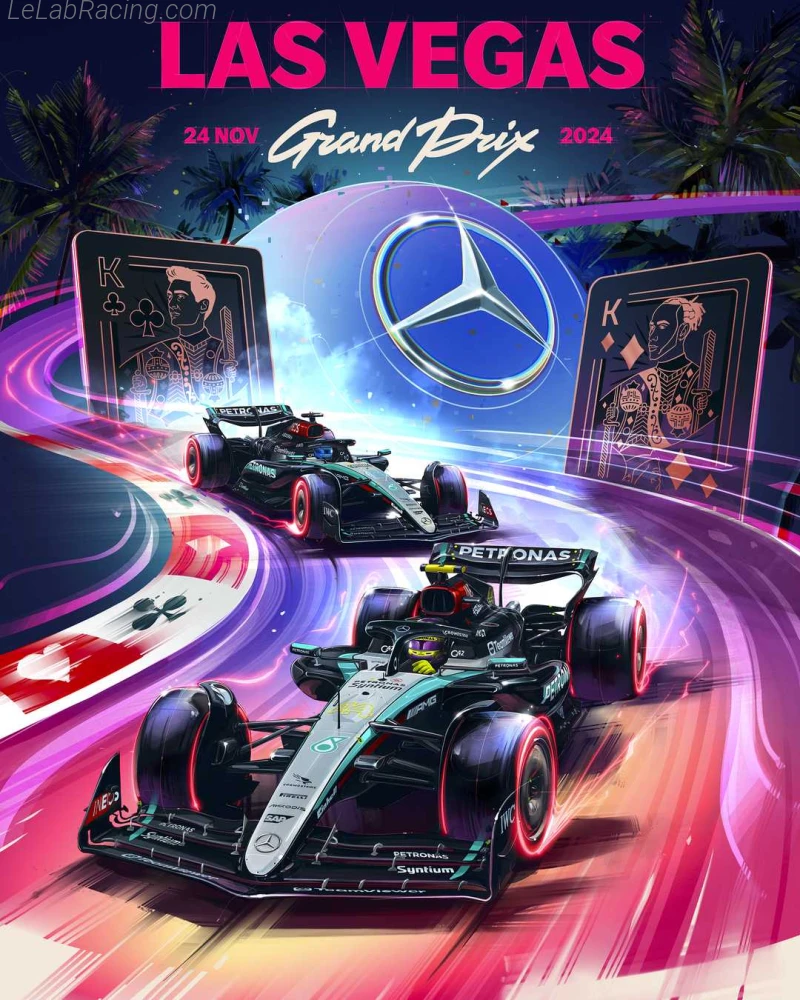 Poster équipe Grand Prix automobile de Las Vegas 2024
